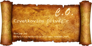 Czvetkovics Olivér névjegykártya