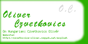 oliver czvetkovics business card