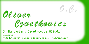 oliver czvetkovics business card